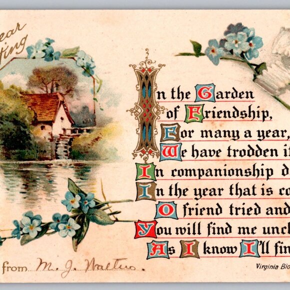 Antique Postcards Lot of 9  New Years Day #1052 - Picture 4 of 9